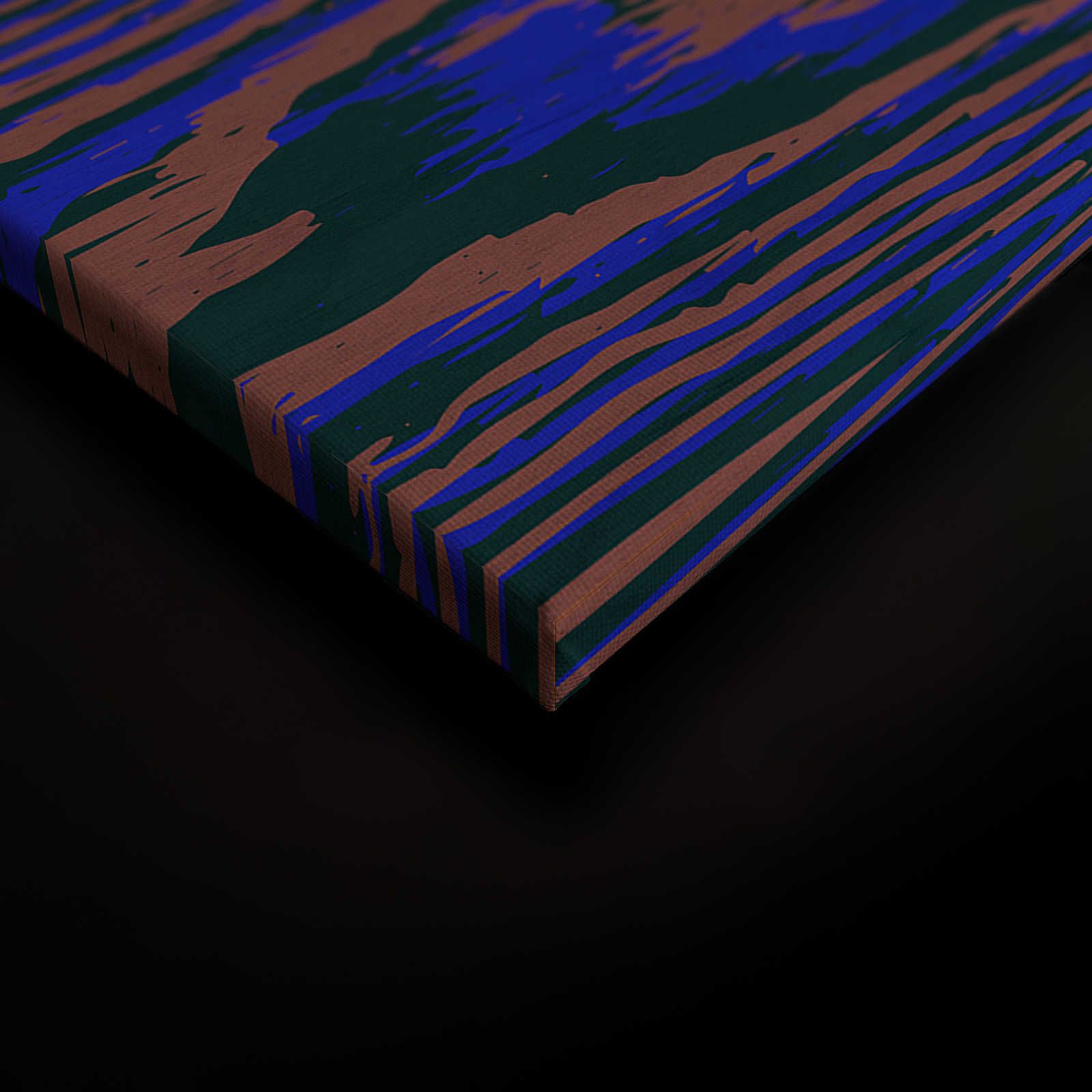             Kontiki 3 - Canvas painting Neon Wood Grain, Purple & Black - 0.90 m x 0.60 m
        