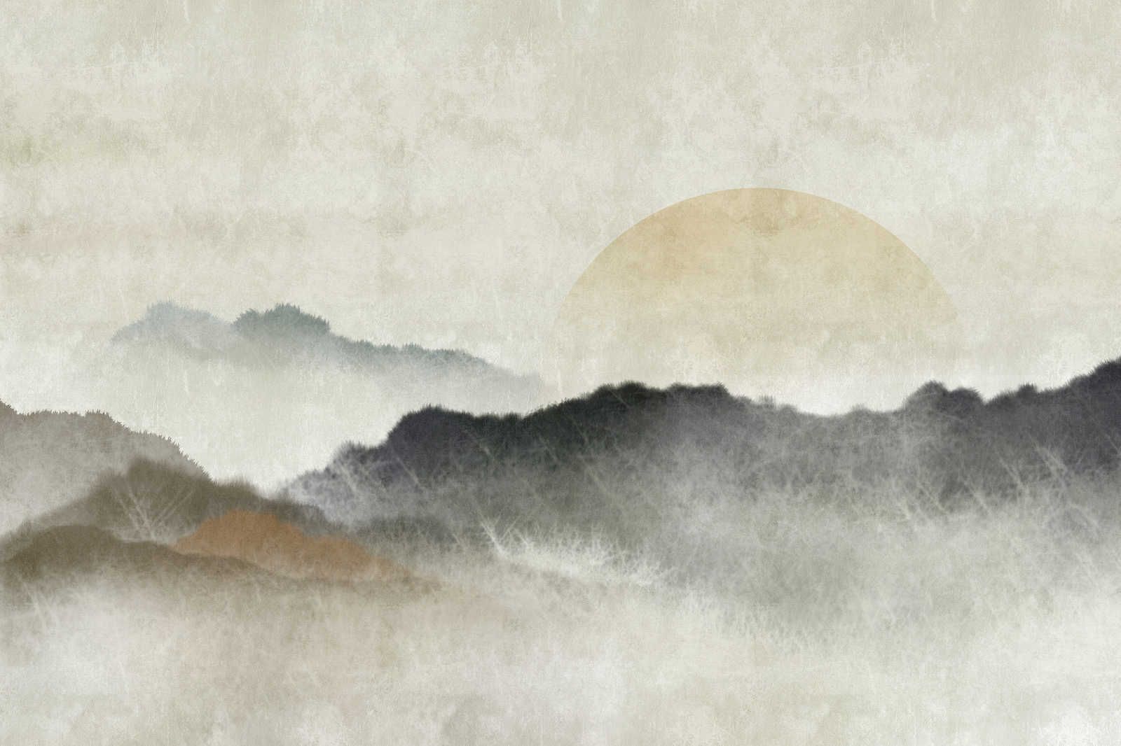             Akaishi 1 - Canvas schilderij Asian Print Bergketen in dageraad - 0.90 m x 0.60 m
        