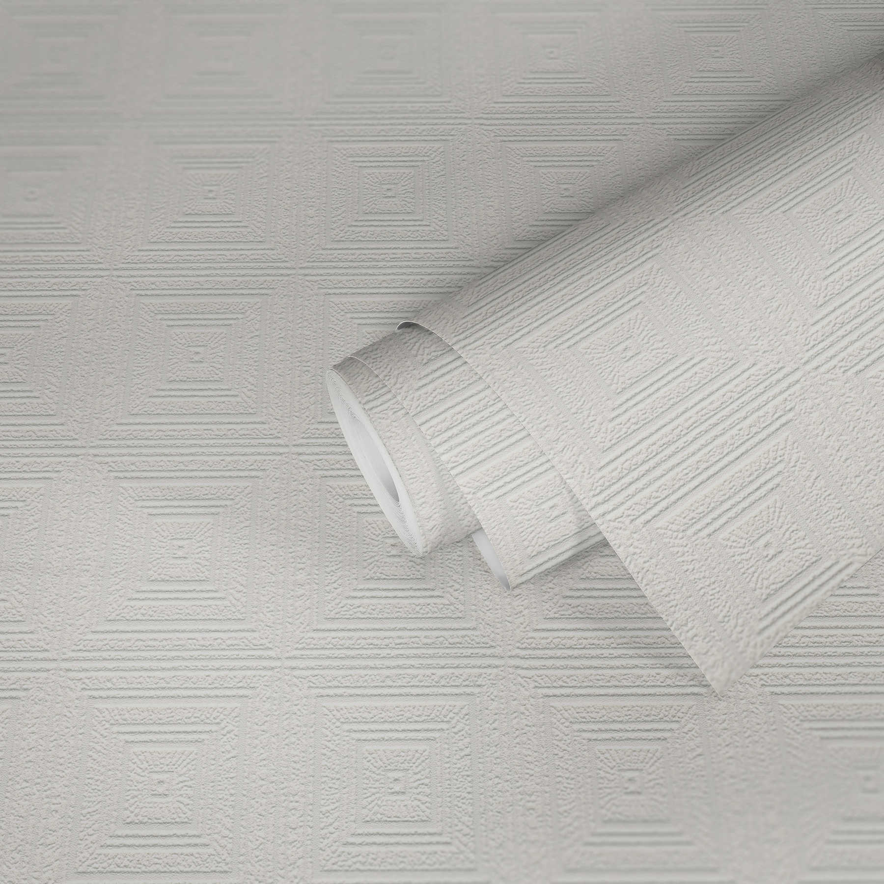             Paper wallpaper decor cassettes texture effect & plaster look - white
        