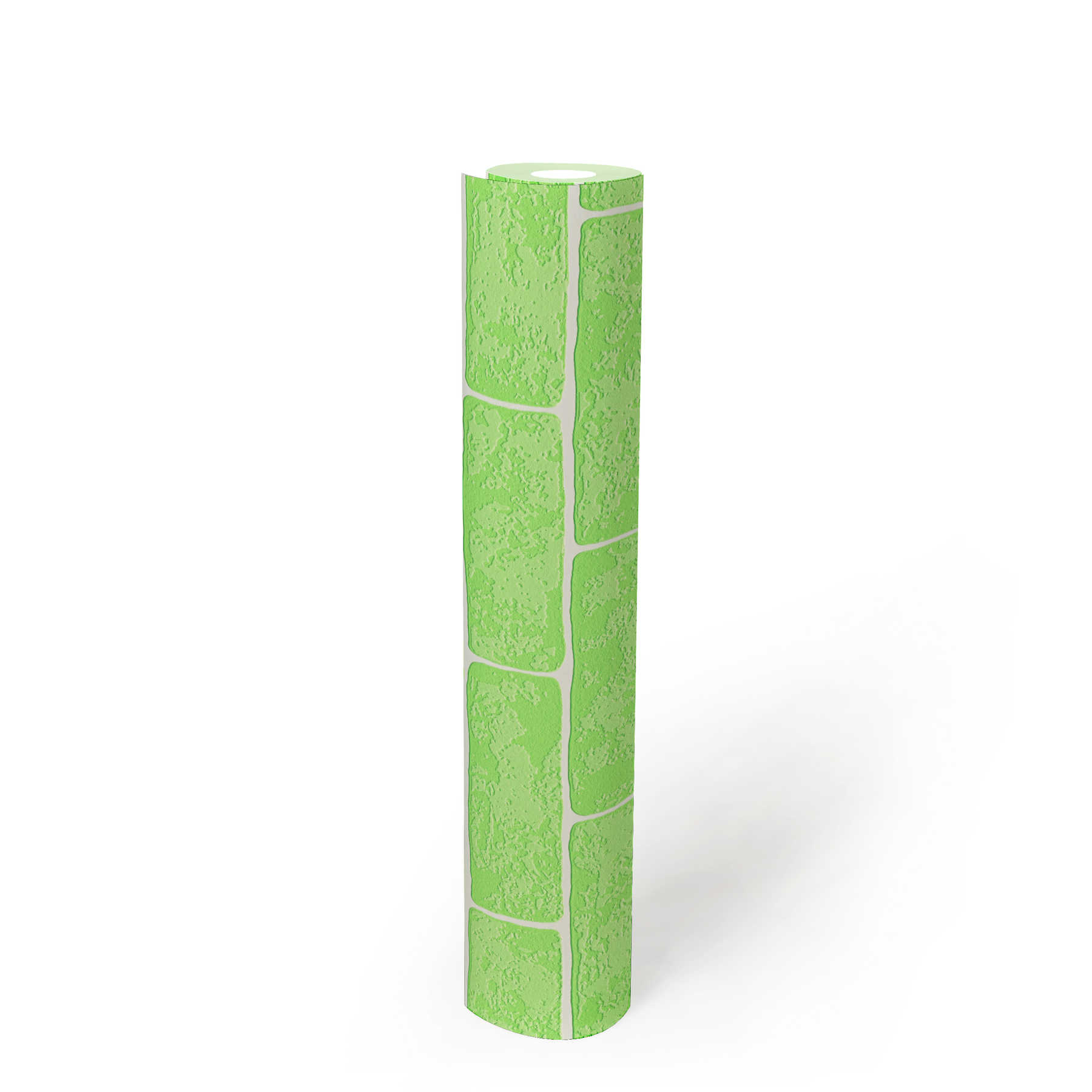             Papel pintado de piedra no tejida con estructura 3D - verde, blanco
        