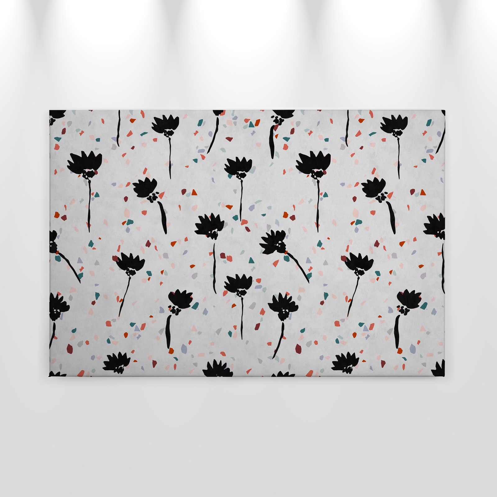             Terrazzo 2 - Canvas painting in blotting paper structure terrazzo patterned, stone look - 0.90 m x 0.60 m
        