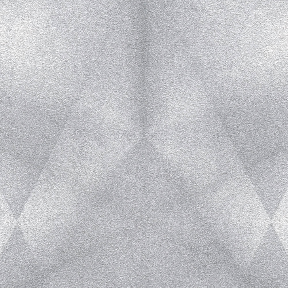             Carta da parati grigia con motivo caleidoscopio ed effetto 3D - grigio, metallizzato
        