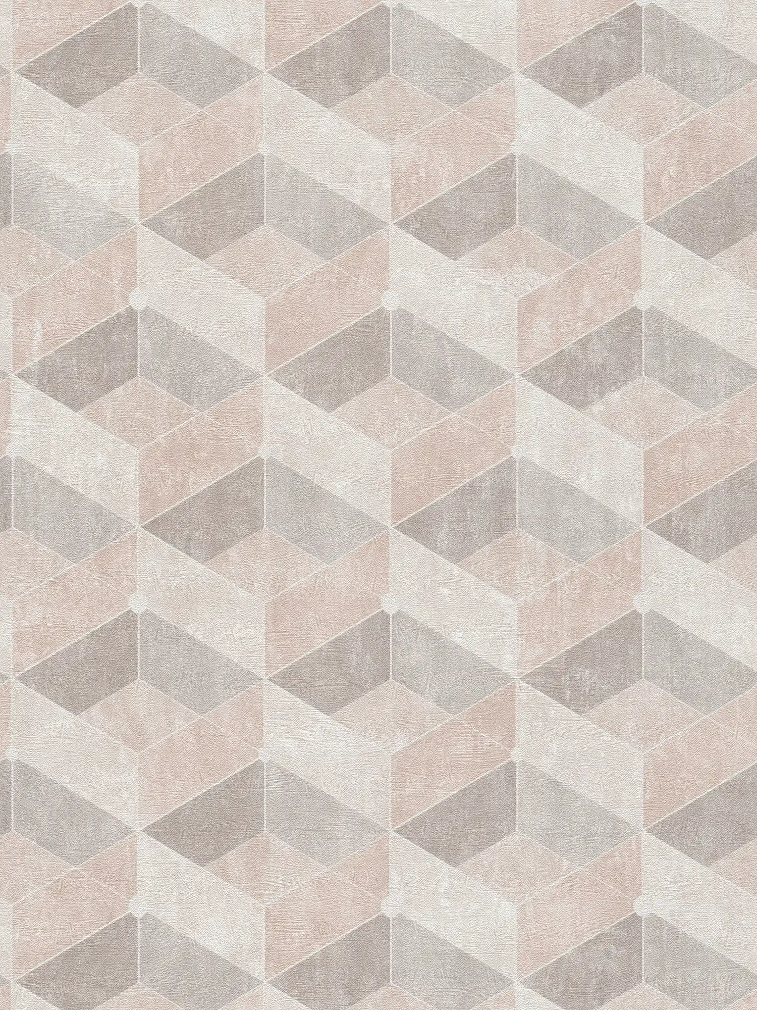 Pattern wallpaper diamonds in retro design - beige, brown, cream
