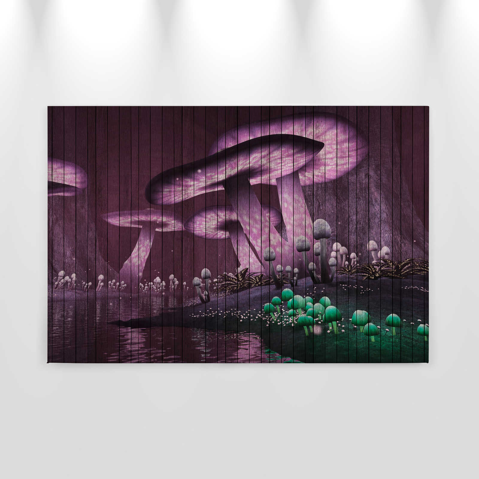             Fantasia 2 - Quadro su tela foresta magica con struttura in pannelli di legno - 0,90 m x 0,60 m
        