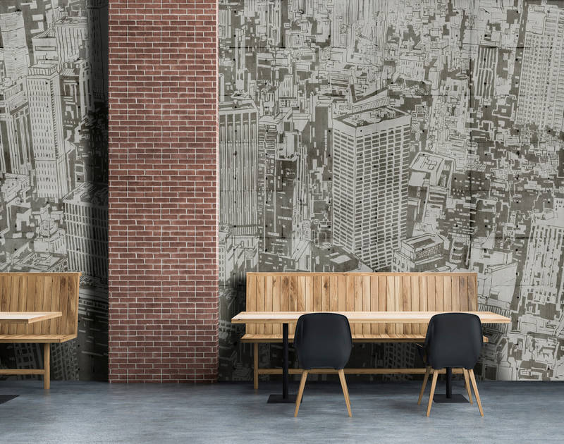             Downtown 2 - Concrete Structured Wallpaper in New York Look - Beige, Bruin | Premium Smooth Nonwoven
        