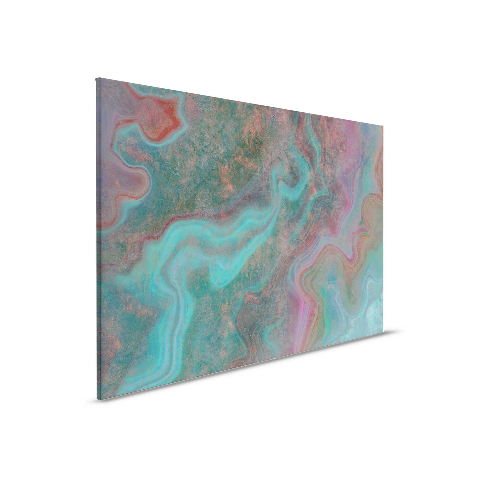         Marble 3 - Canvas painting with scratch structure in colourful marble look as a highlight - 0.90 m x 0.60 m
    