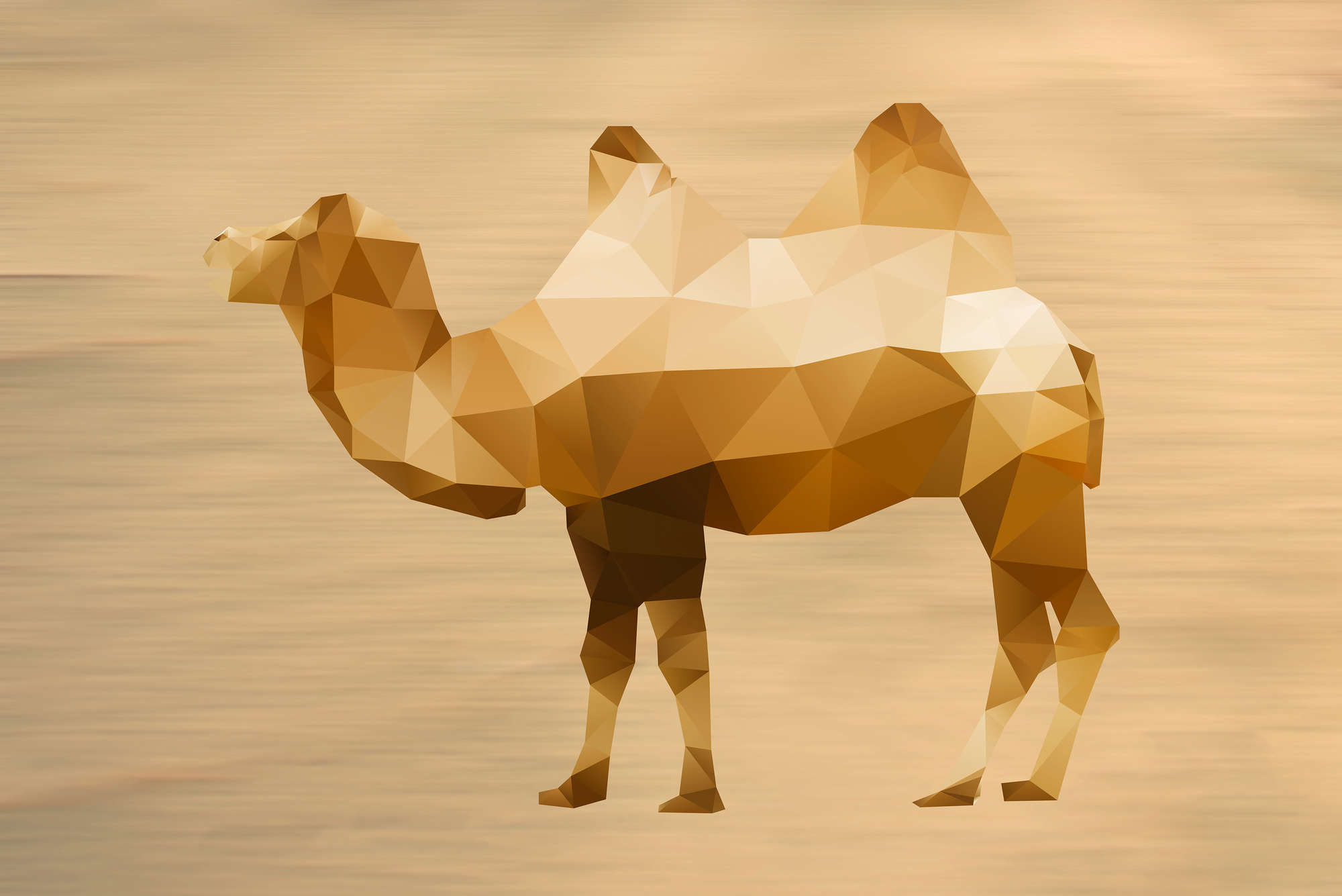             Grafim kameelbehang motief op premium gladde vliesstof
        