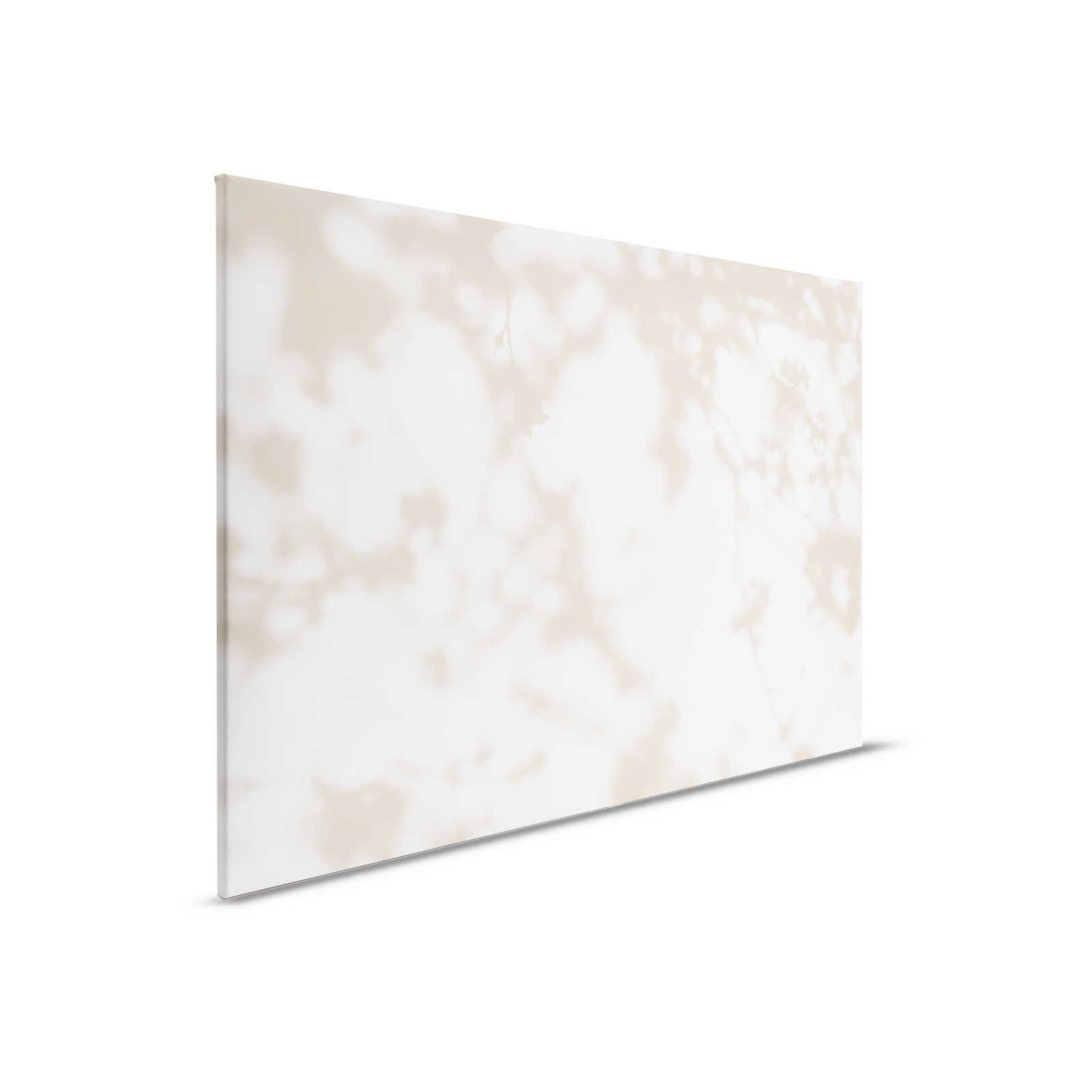 Lichtkamer 3 - Canvas schilderij Nature Shadows in Beige & White - 0.90 m x 0.60 m
