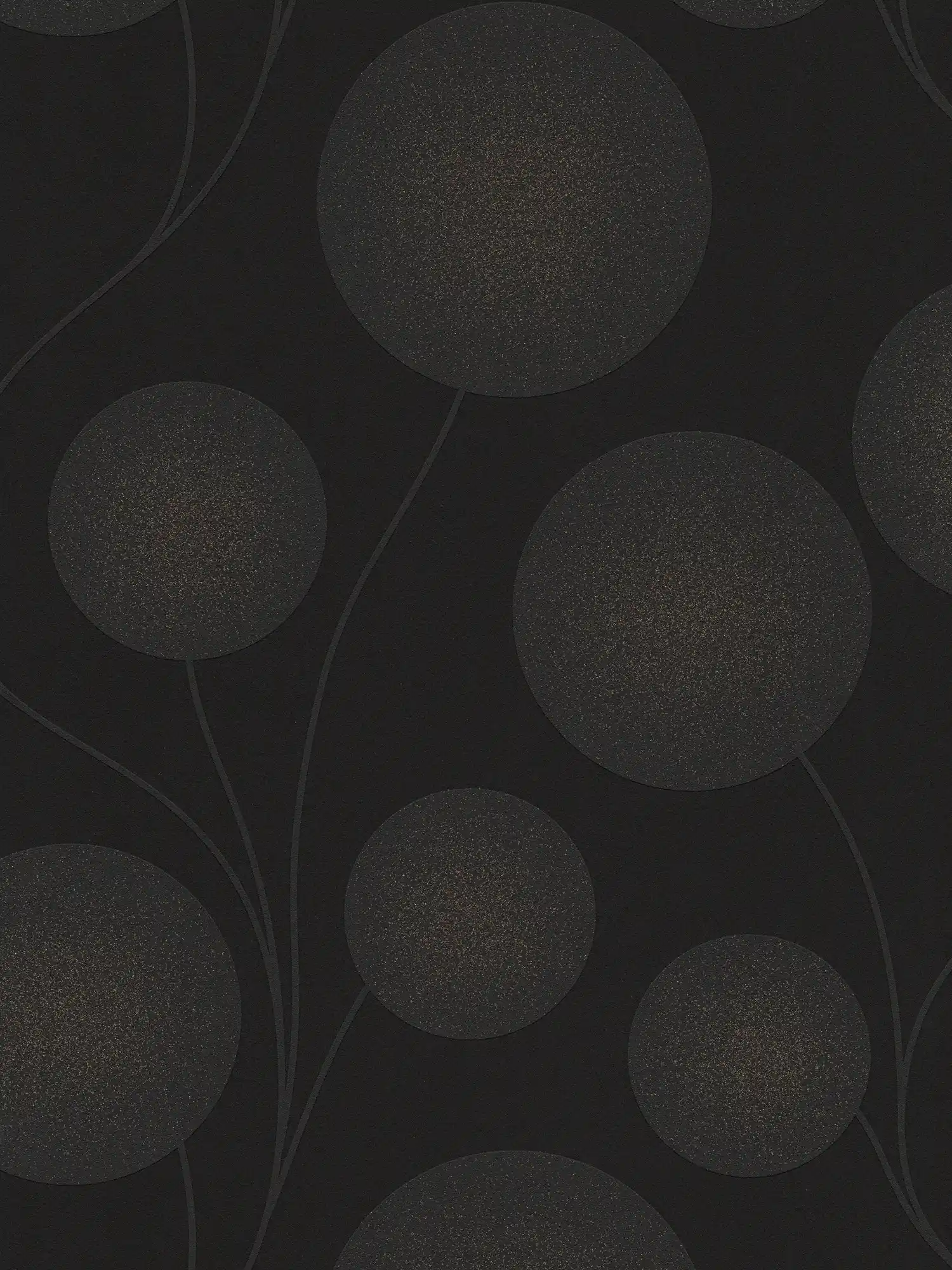 Wallpaper with dots design and texture pattern - black, gold
