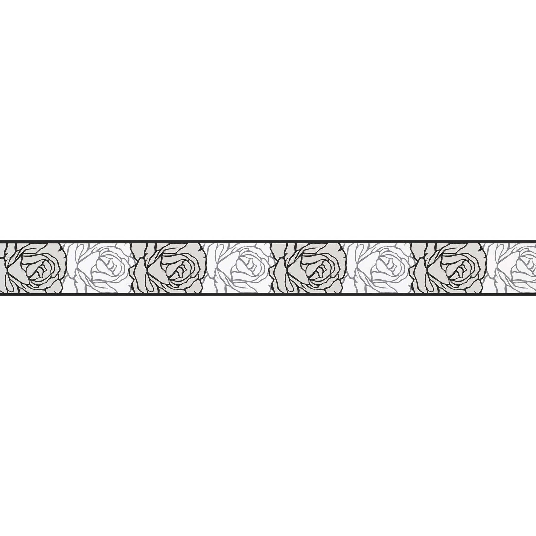         Wallpaper border roses in black and white look
    