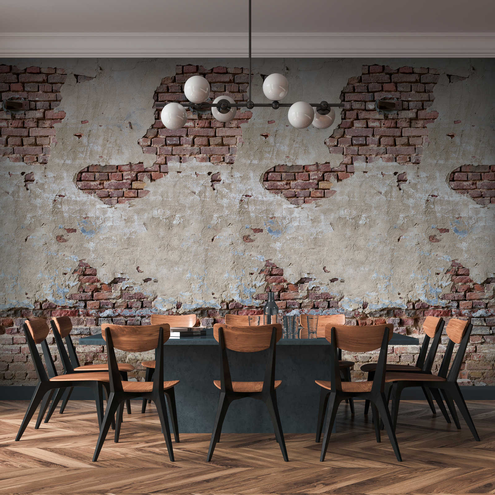         Brick Wall Wallpaper in Used Look - Beige, Brown, Cream
    