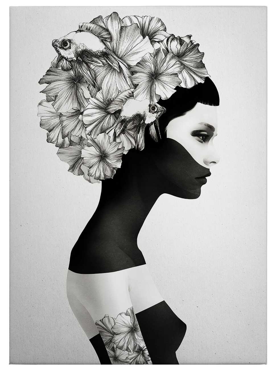             Canvas print woman profile "Marianna" – black and white
        