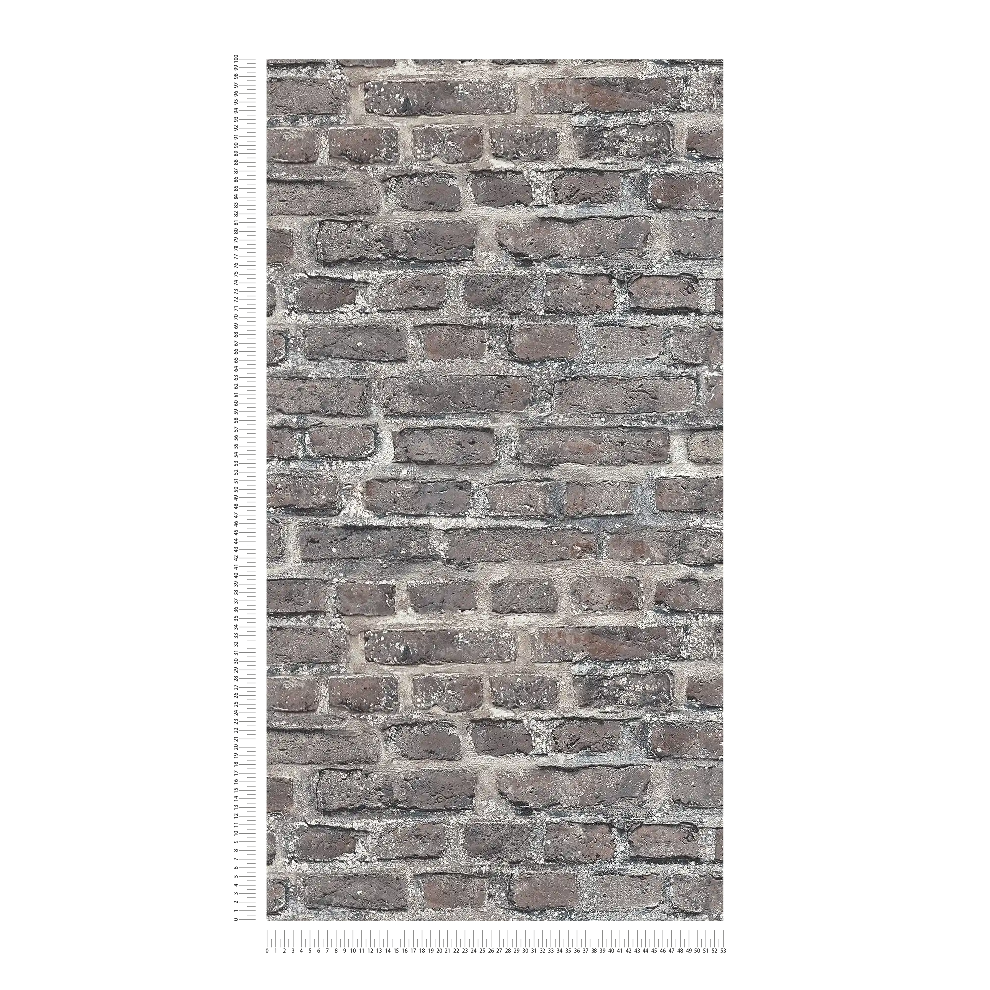             Carta da parati effetto pietra con mattoni, mattoni - grigio, nero
        