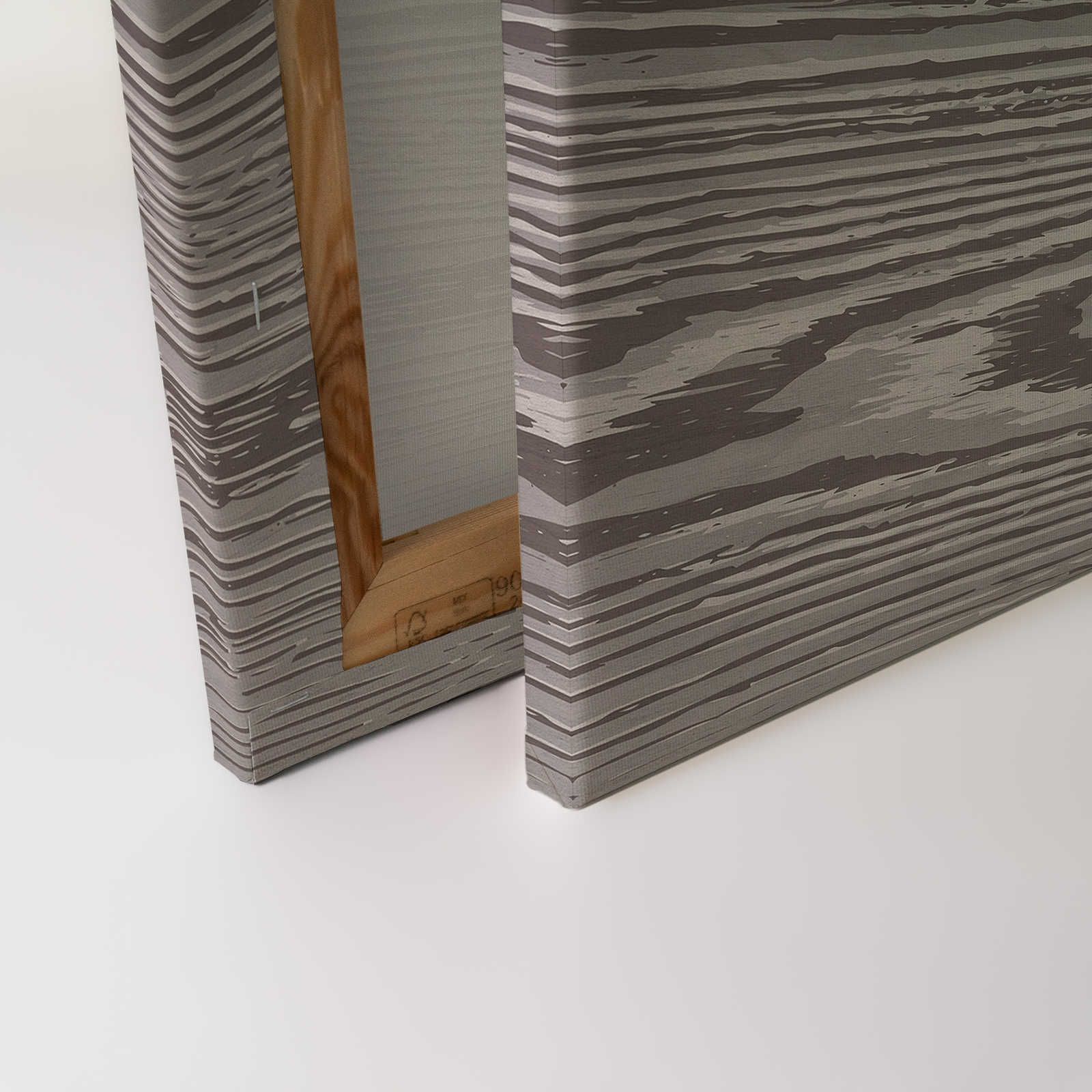             Bounty 4 - Pittura su tela effetto legno Grain XXL in marrone e grigio - 0,90 m x 0,60 m
        