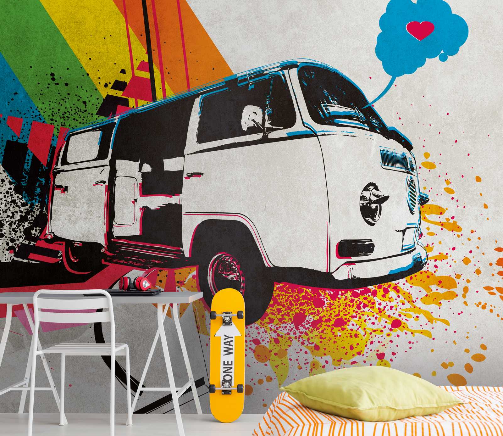             Papeles pintados novedad | papel pintado motivo habitación juvenil arte graffiti bulli
        