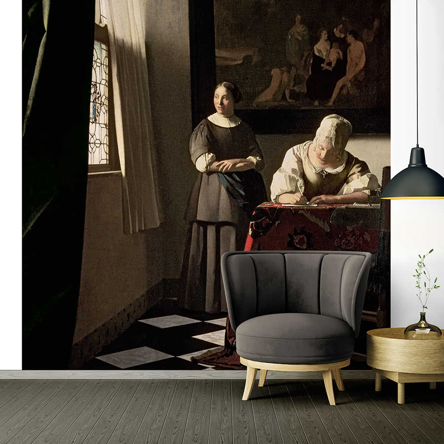         Photo wallpaper "Lady writing a letter with maid" by Jan Vermeer
    