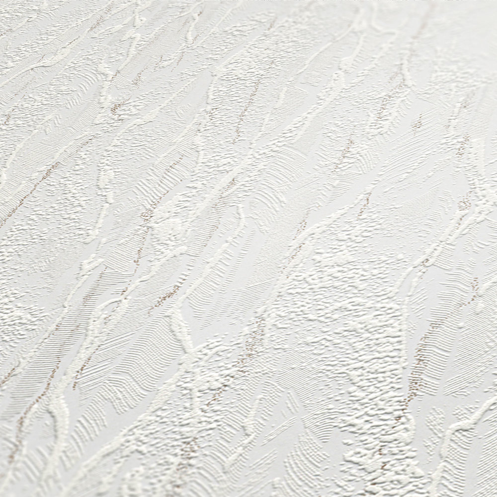             Papel pintado blanco con textura y toques grises - Blanco
        