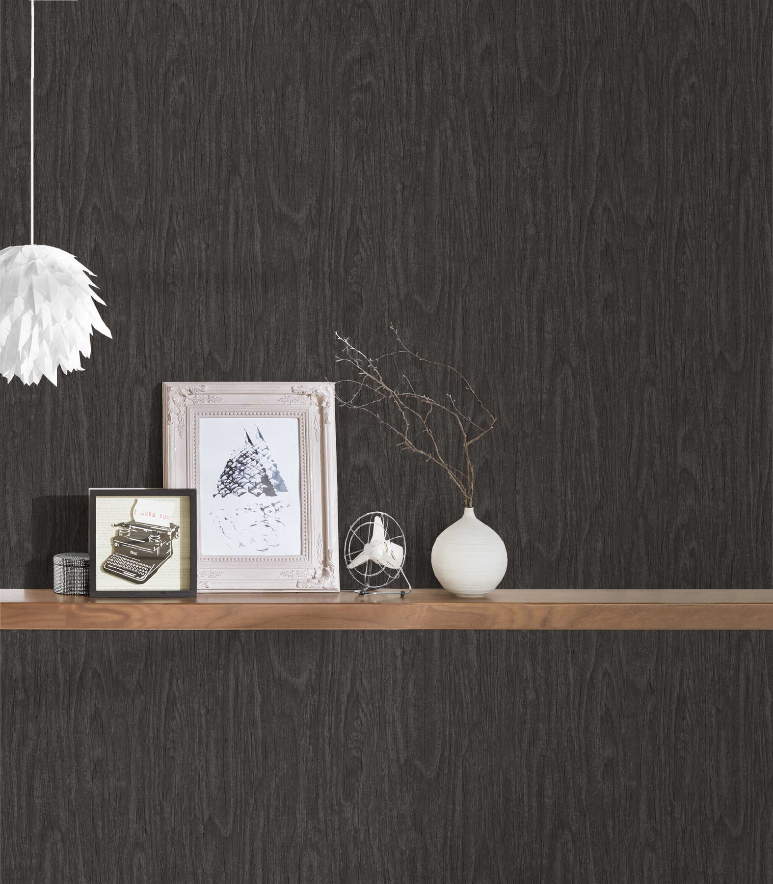             VERSACE Home Papier peint aspect bois réaliste - gris, noir
        