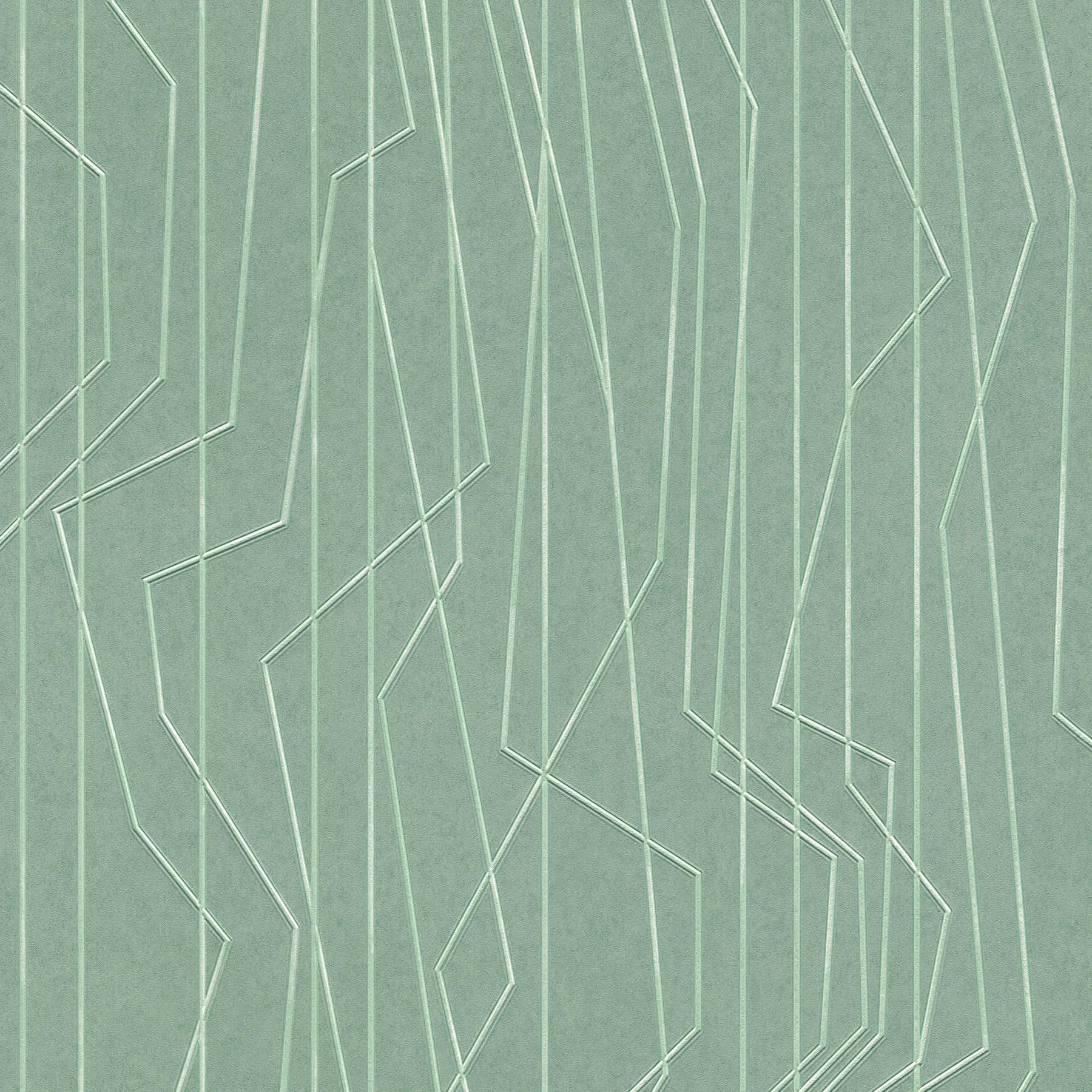 Papier peint intissé vert avec motif gaufré - Vert
