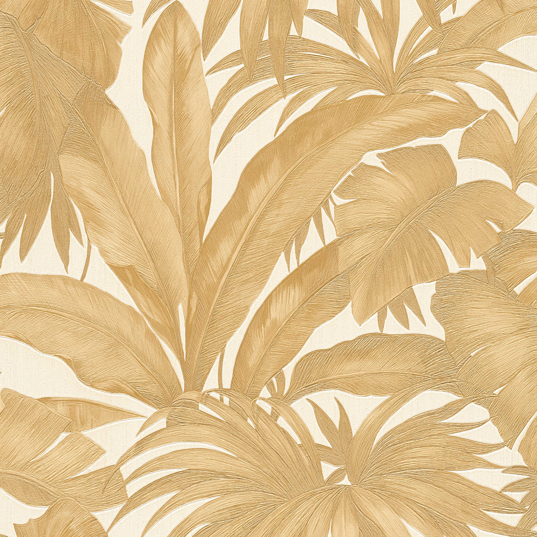 VERSACE wallpaper with palm trees & gold effect - cream, metallic
