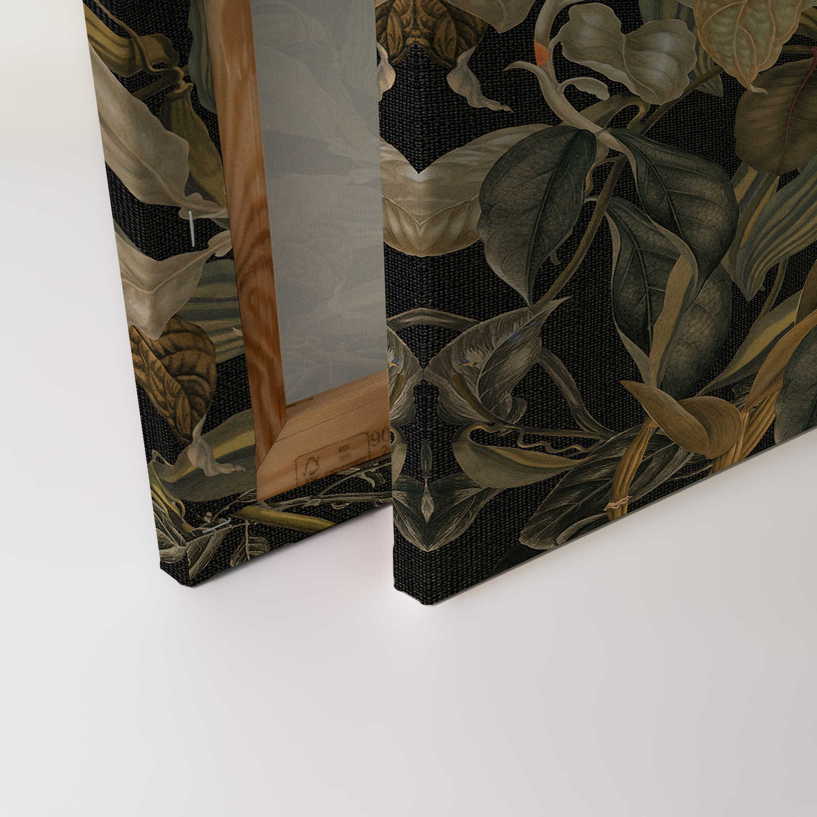             Quadro botanico su tela con motivo di orchidee e foglie - 1,20 m x 0,80 m
        