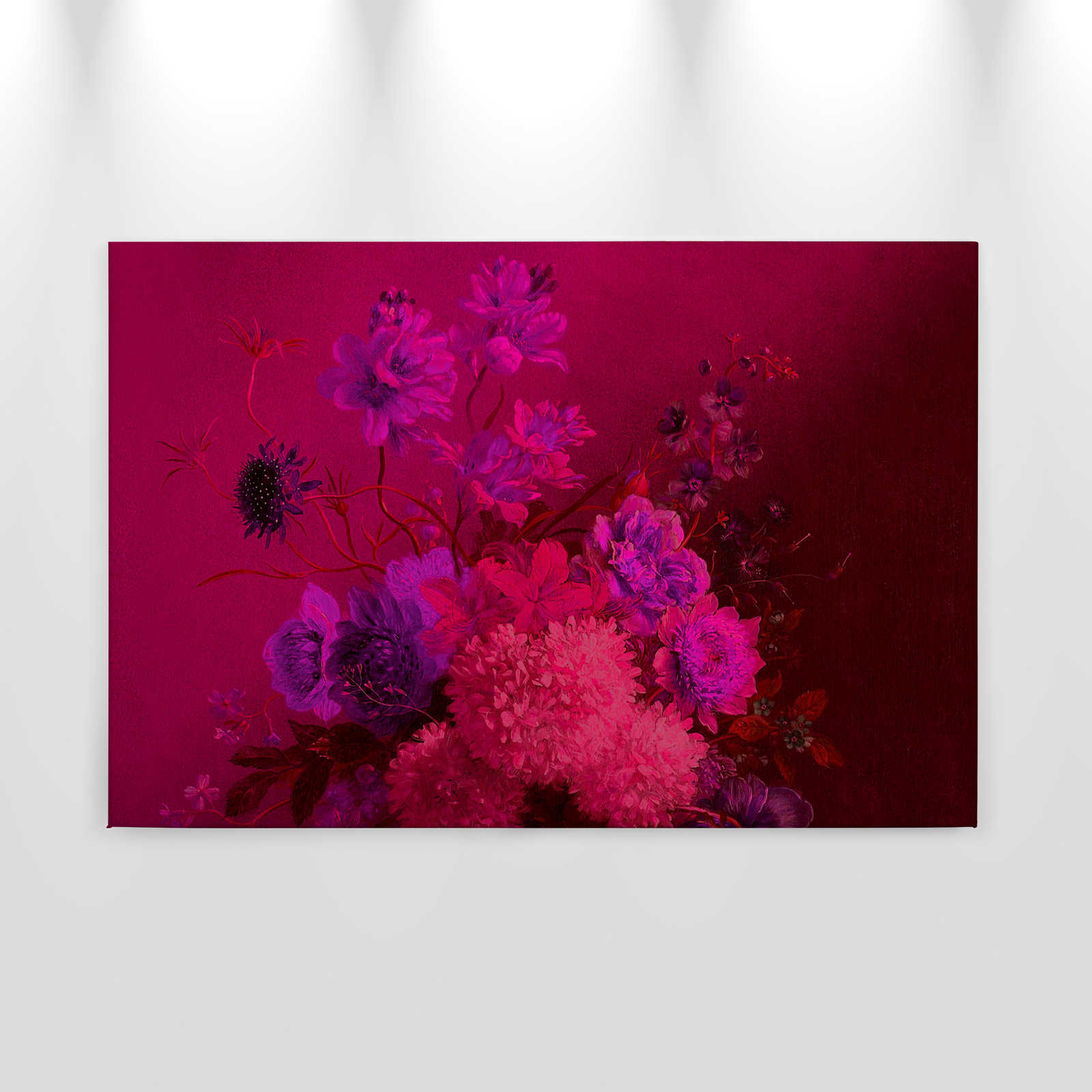             Neon Canvas Painting with Flowers Still Life | bouquet Vibran 2 - 0.90 m x 0.60 m
        