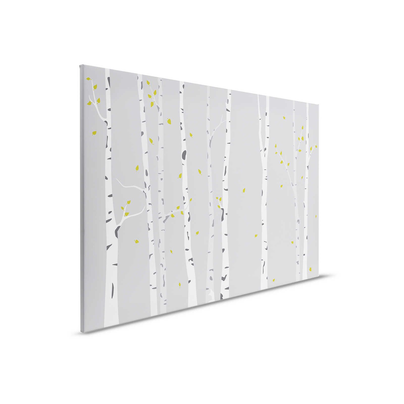         Canvas with painted birch forest for children's room - 90 cm x 60 cm
    