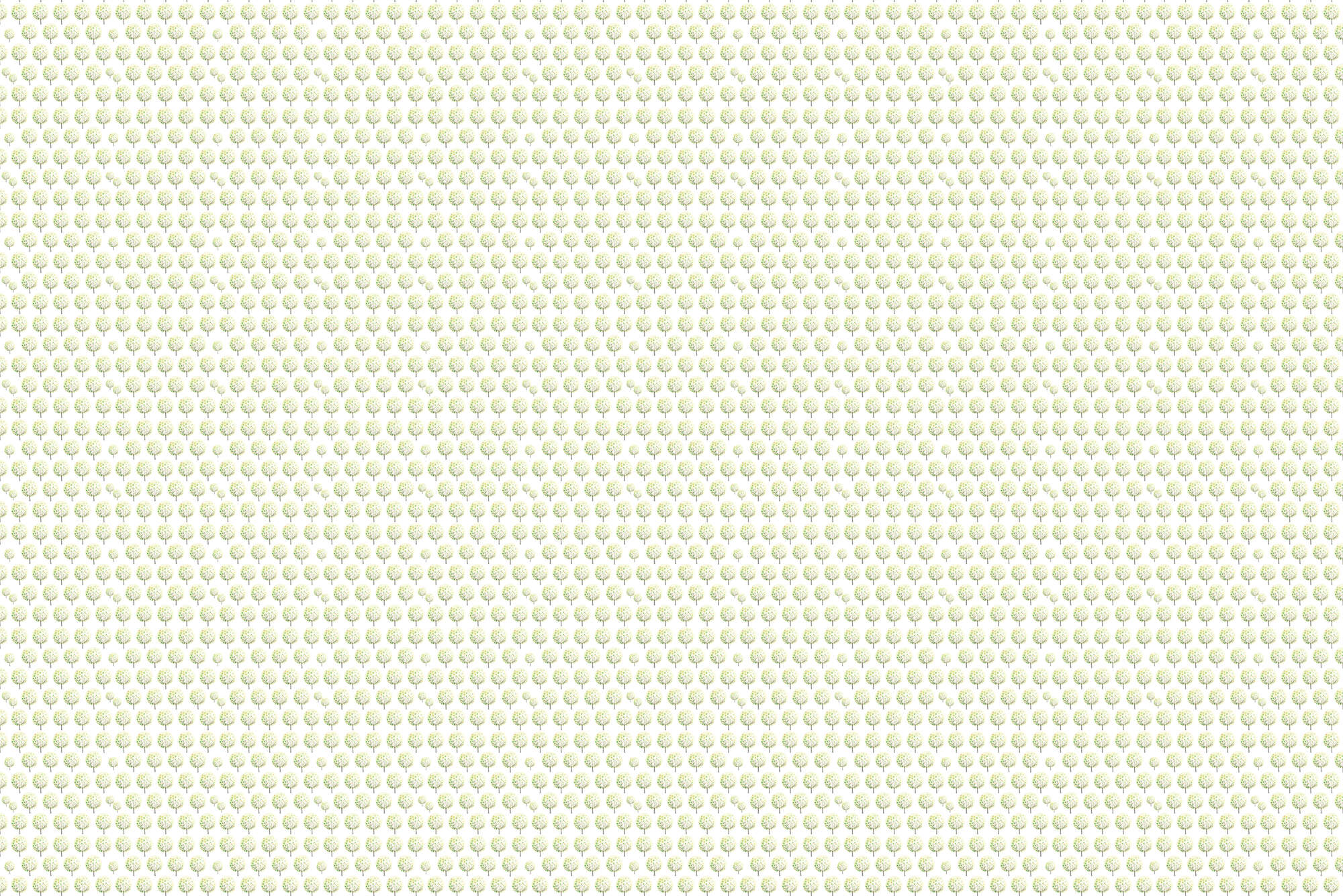             Papier peint design motif forêt en vert sur fond blanc sur intissé lisse mat
        