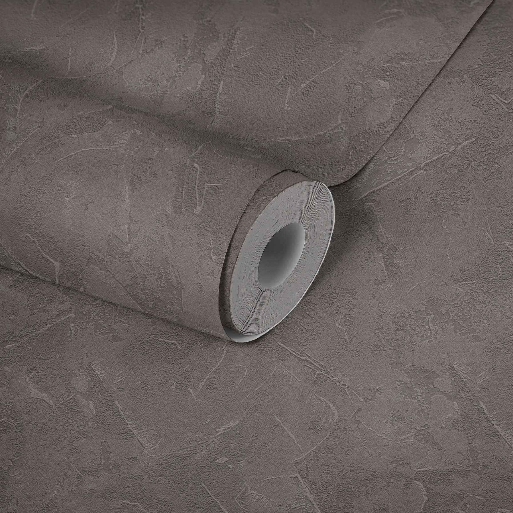             Plaster look wallpaper grey trowel plaster design in rustic style
        