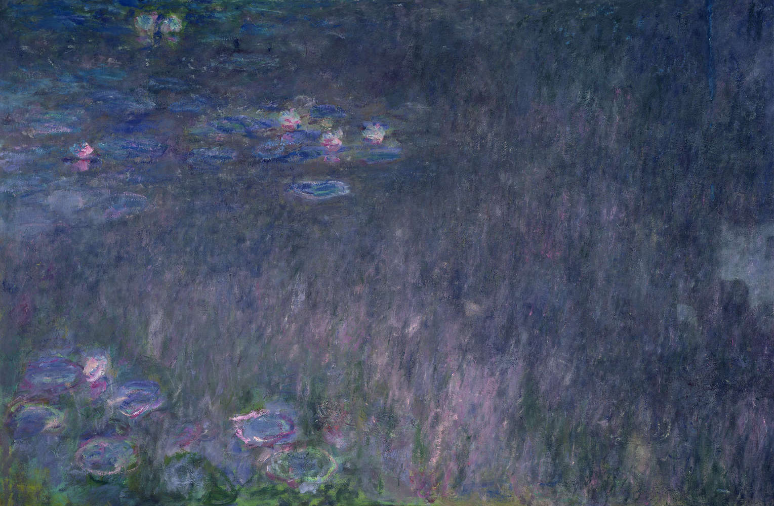             Ninfee: riflesso degli alberi" murale di Claude Monet
        