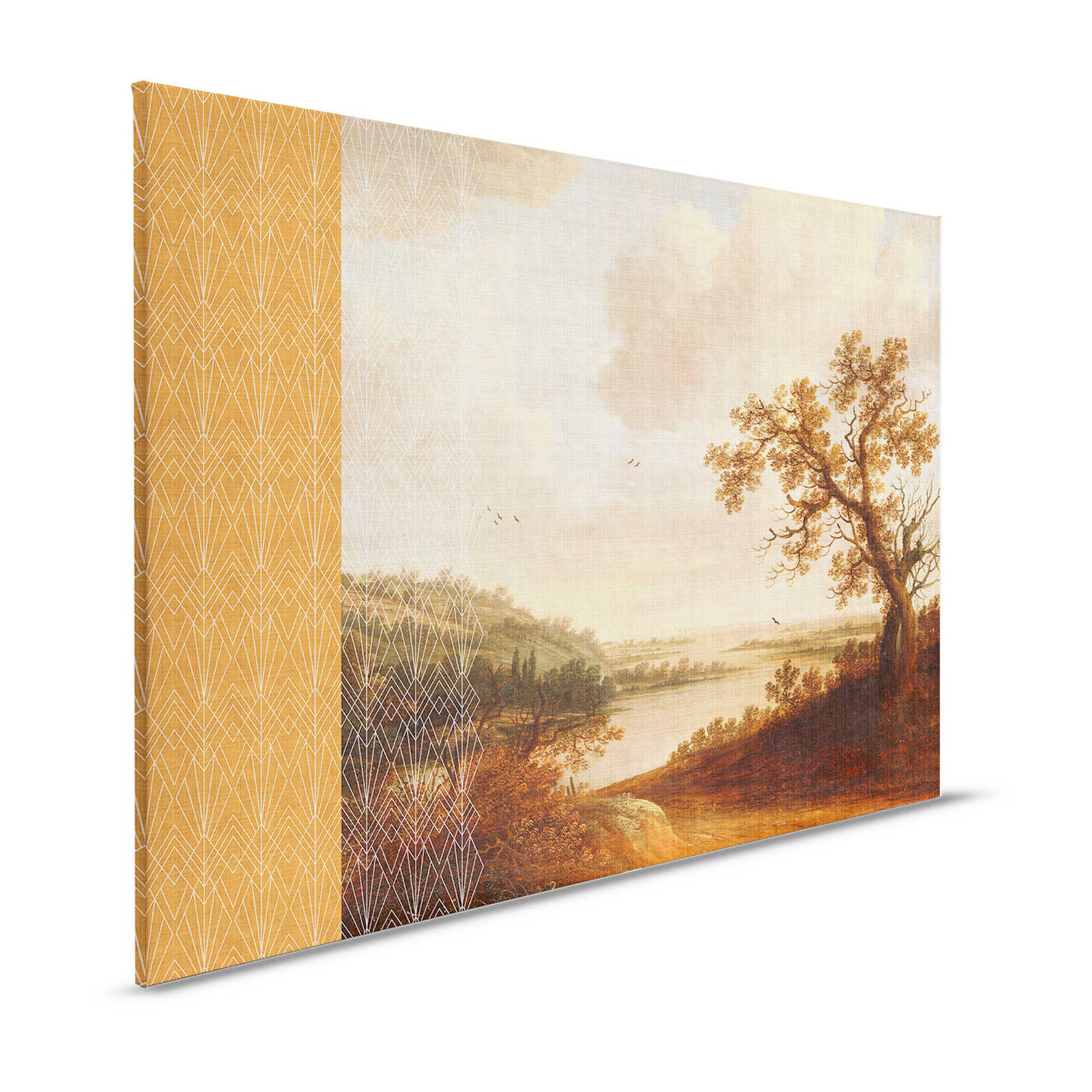 Cortina 1 - Yellow Canvas Painting Art Mix Painting & Graphic Pattern - 1.20 m x 0.80 m
