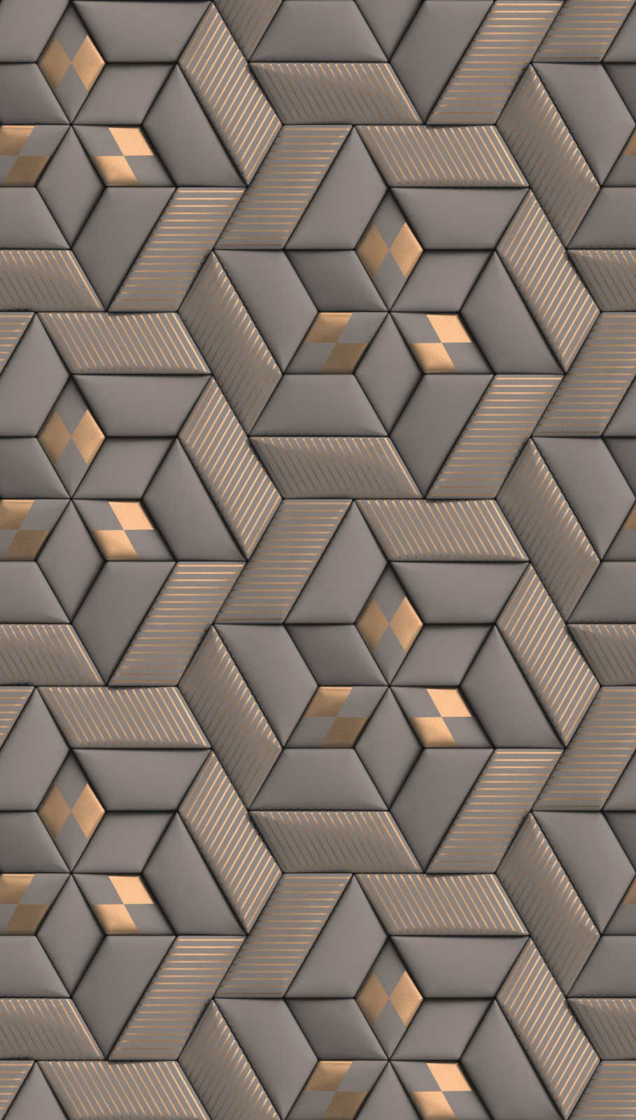             Abstract pattern wallpaper with 3D optics - grey, taupe, bronze
        