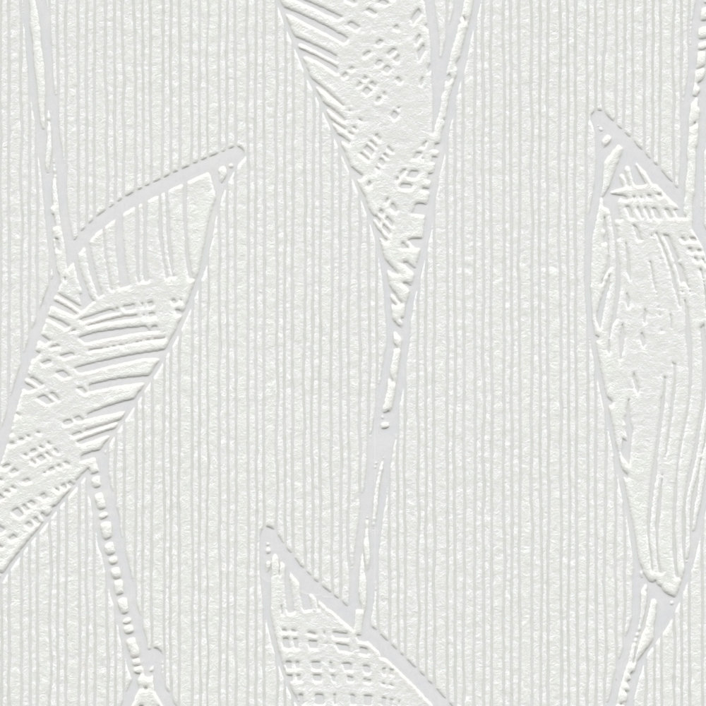             Vliesbehang met bladmotief overschilderbaar - 25,00 m x 1,06 m
        