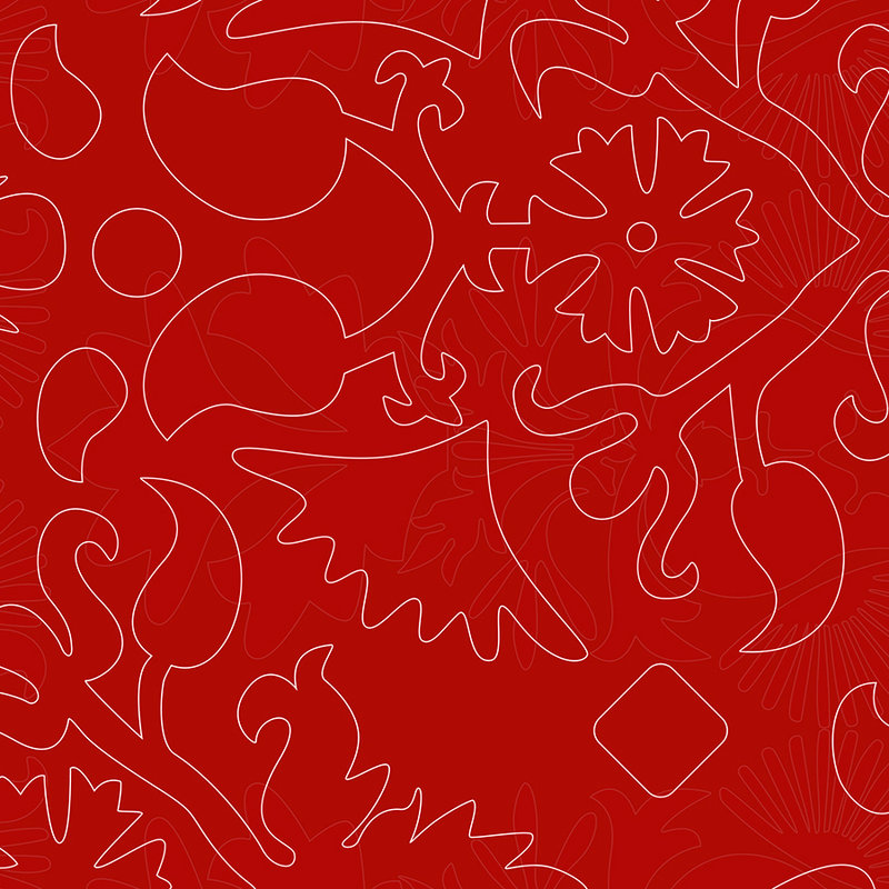 Papier peint rouge signal avec design de lignes - rouge, blanc
