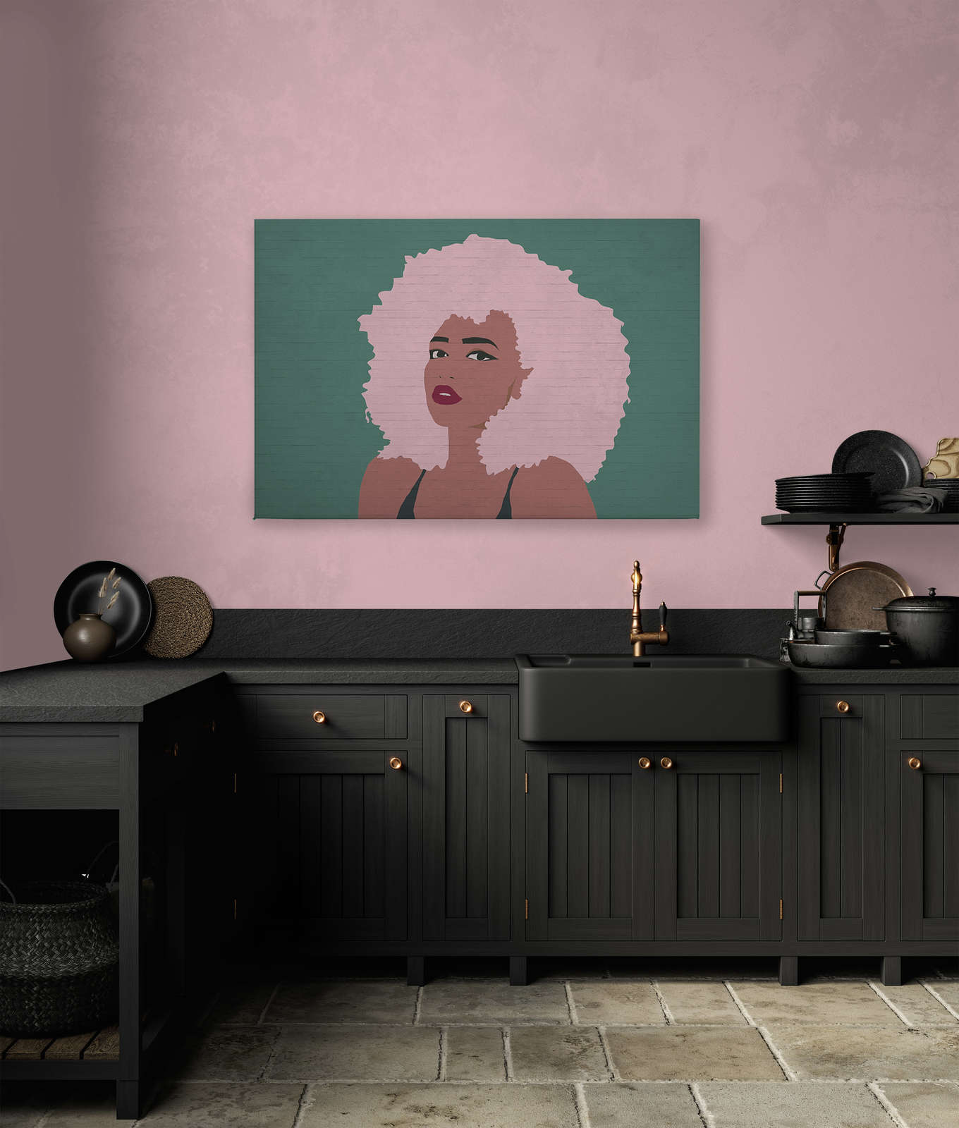             Canvas schilderij Whitney in Colour Block stijl - 1.20 m x 0.80 m
        