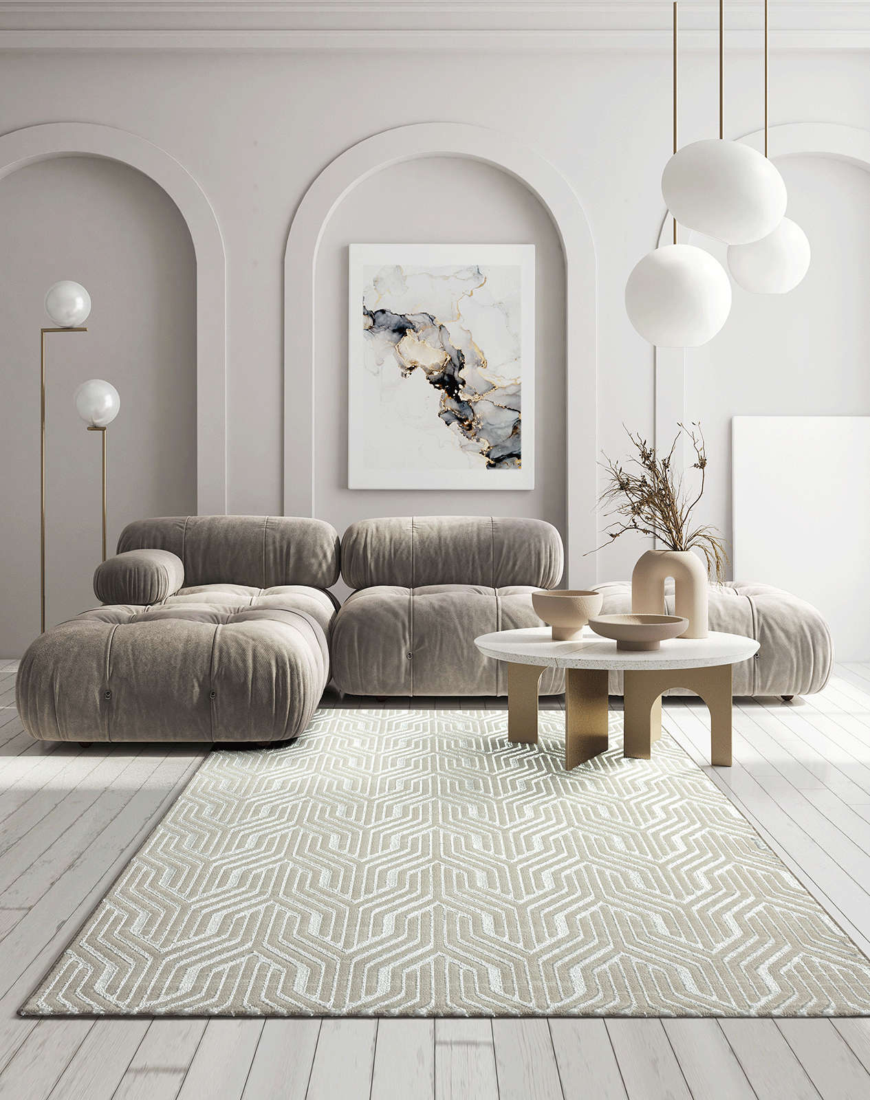            Soft pile carpet in cream - 230 x 160 cm
        