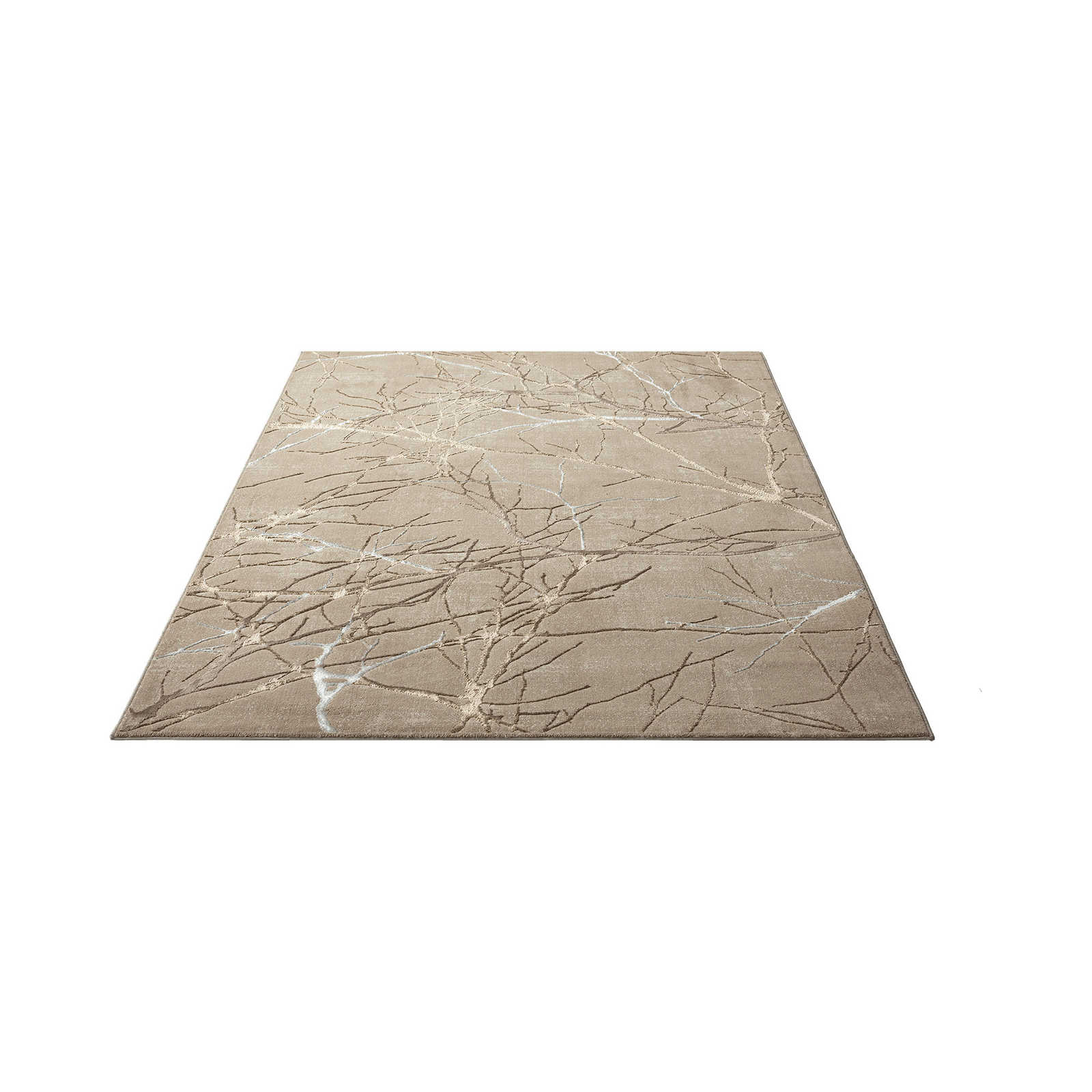 Hoogpolig tapijt in zacht beige - 230 x 160 cm
