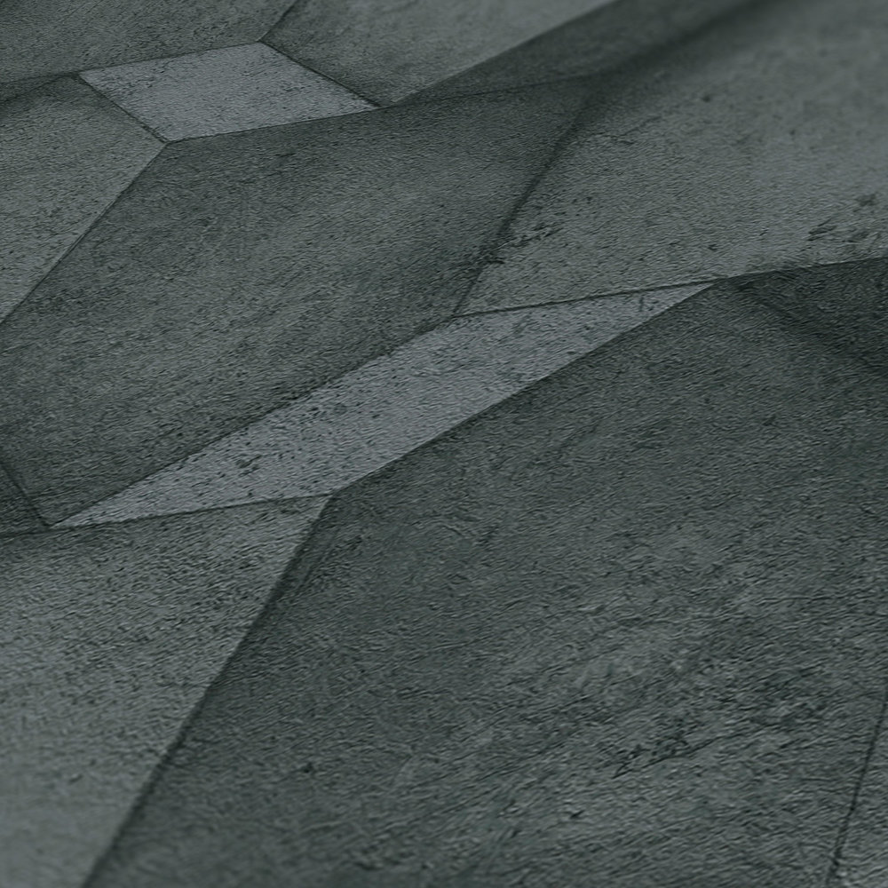             Carta da parati antracite con effetto cemento 3D - nero, grigio
        