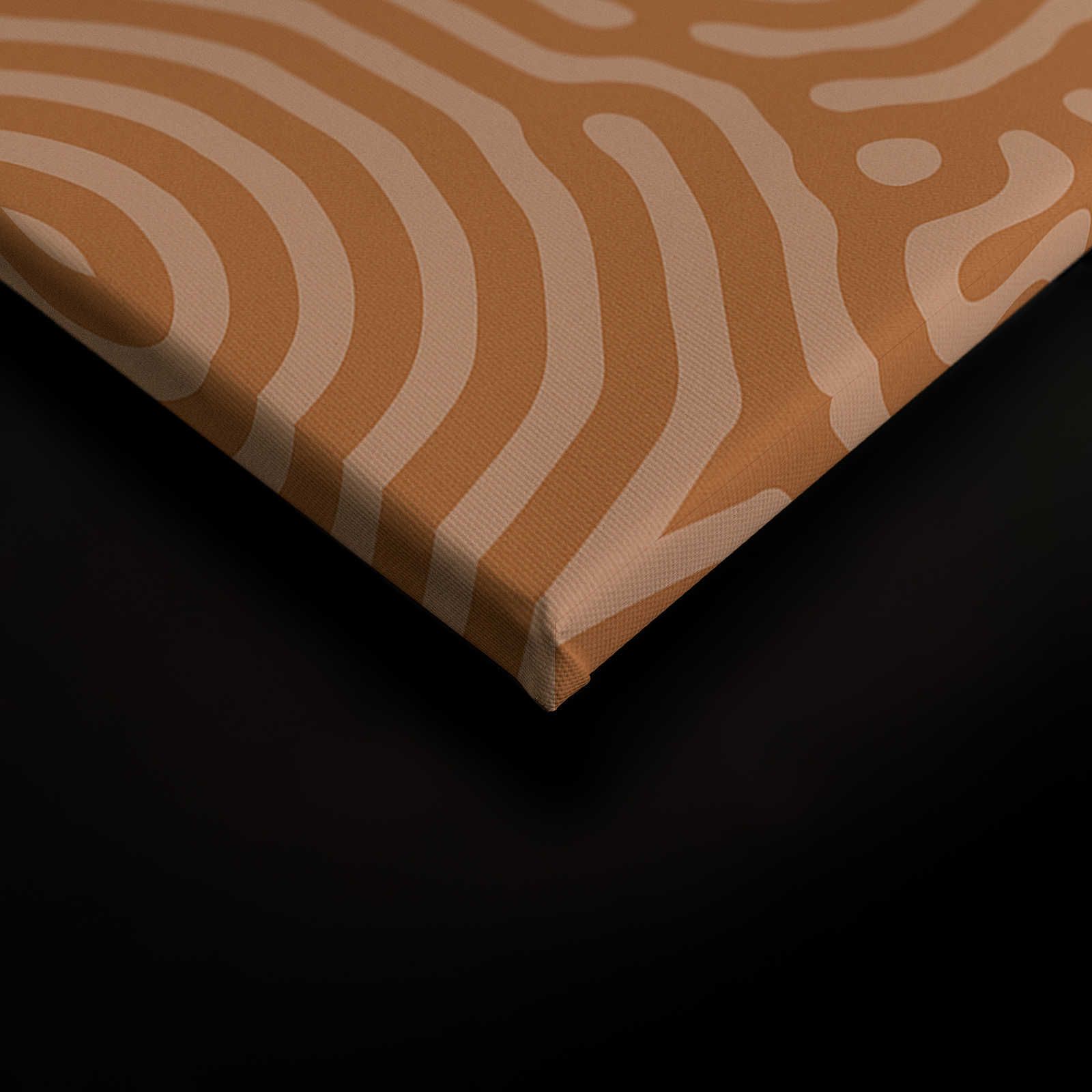             Sahel 2 - Oranje Canvas schilderij Labyrint patroon Terracotta - 0.90 m x 0.60 m
        