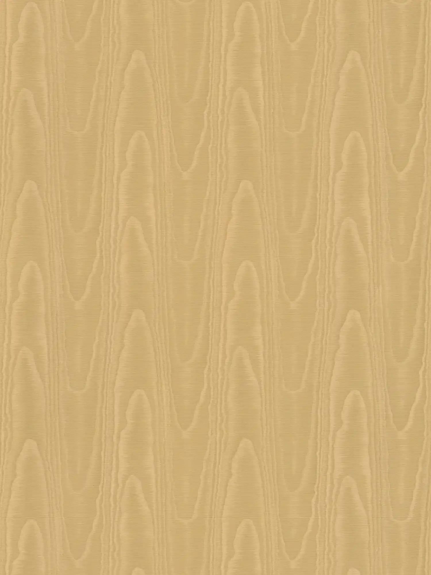 Textile-look wallpaper with silk moiré effect - brown, yellow
