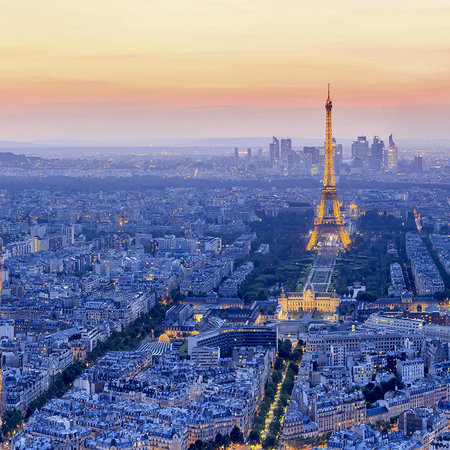         Photo wallpaper Paris glows metropolis at dawn
    