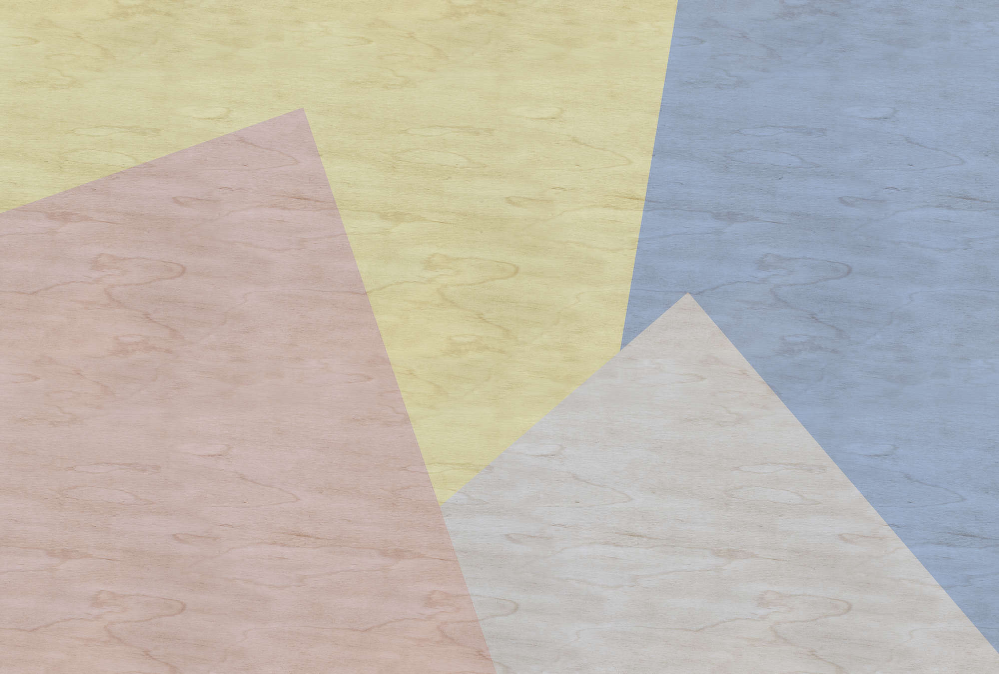             Inaly 3 - Papier peint abstrait coloré - texture contreplaquée - beige, bleu | Intissé lisse mat
        