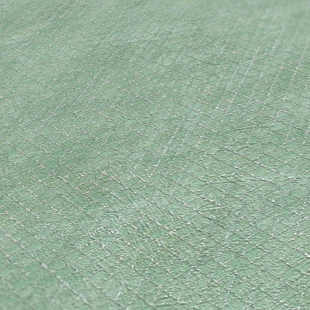             Mintgroen behang zilver structuurpatroon - metallic, groen
        