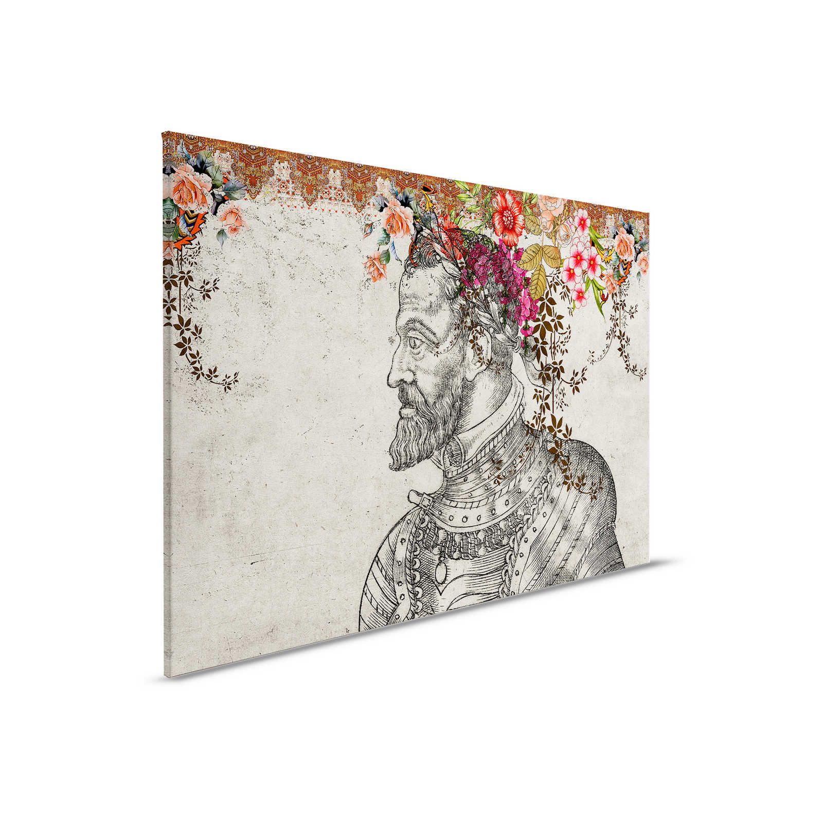 In the Gallery 2 - Canvas painting Historic Sketch & Floral Design - 0.90 m x 0.60 m
