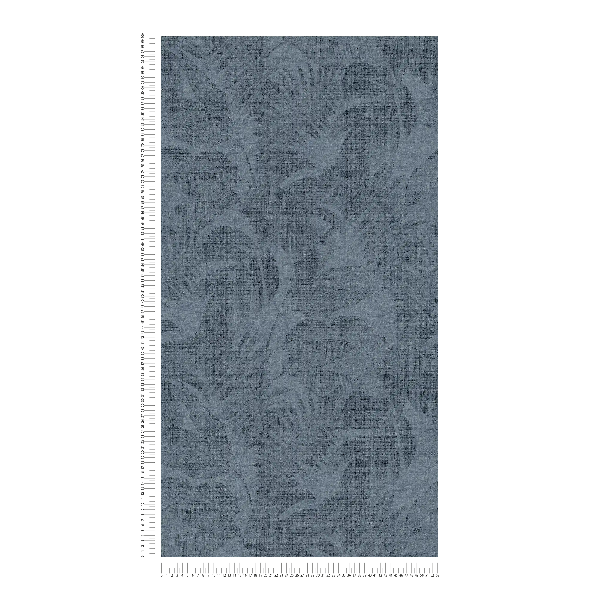            Boho jungle wallpaper with linen look - blue
        