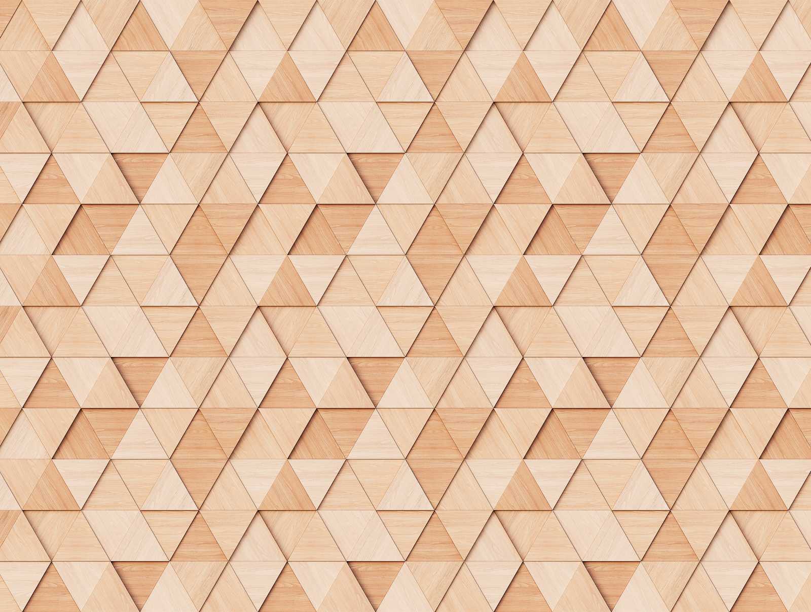             Carta da parati novità - Carta da parati motivo effetto legno con motivo a triangoli 3D
        