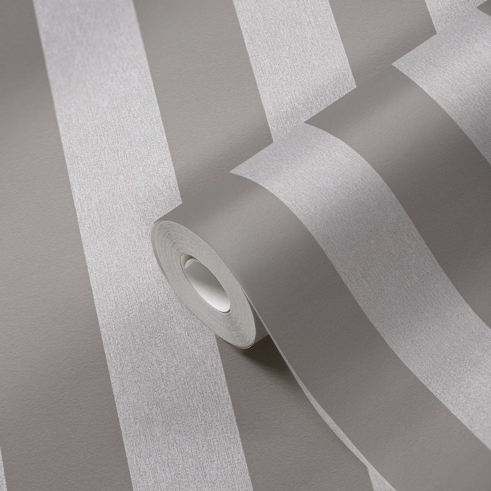             Wallpaper with textured optics & stripes pattern - grey, light grey
        
