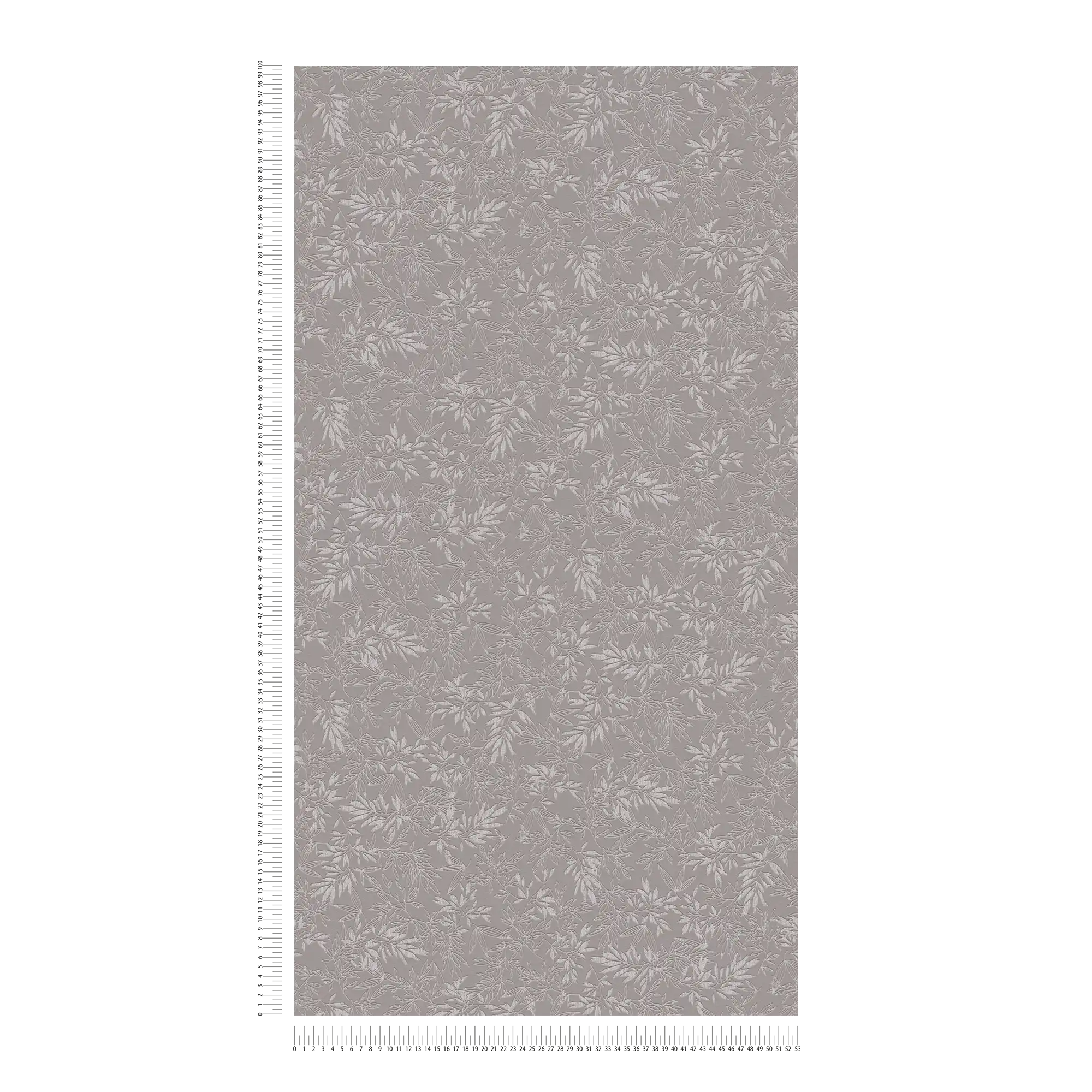             Leaves wallpaper with foam structure in matt - grey, light grey
        