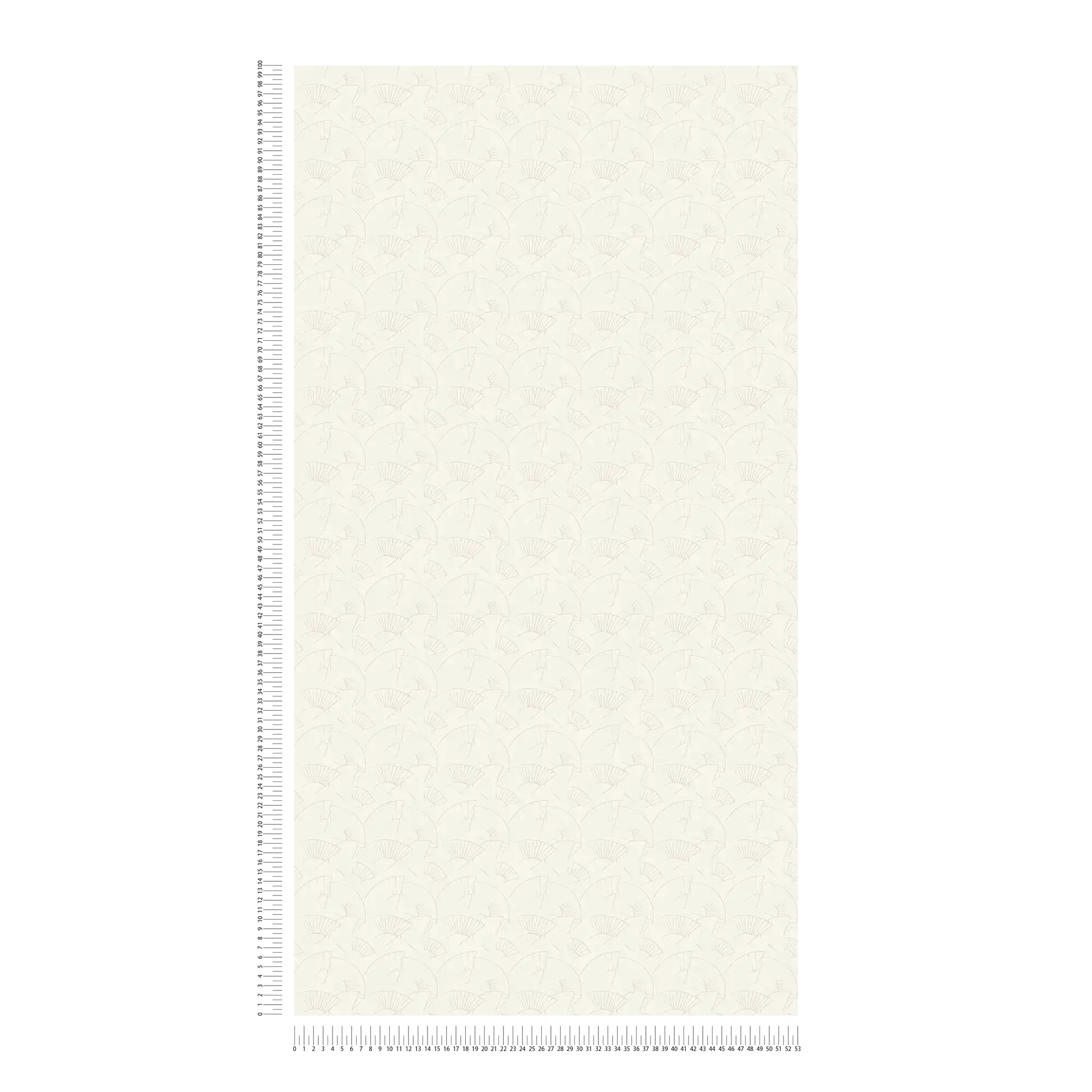             Carta da parati Karl LAGERFELD con motivo a ventaglio - metallizzata, bianca
        