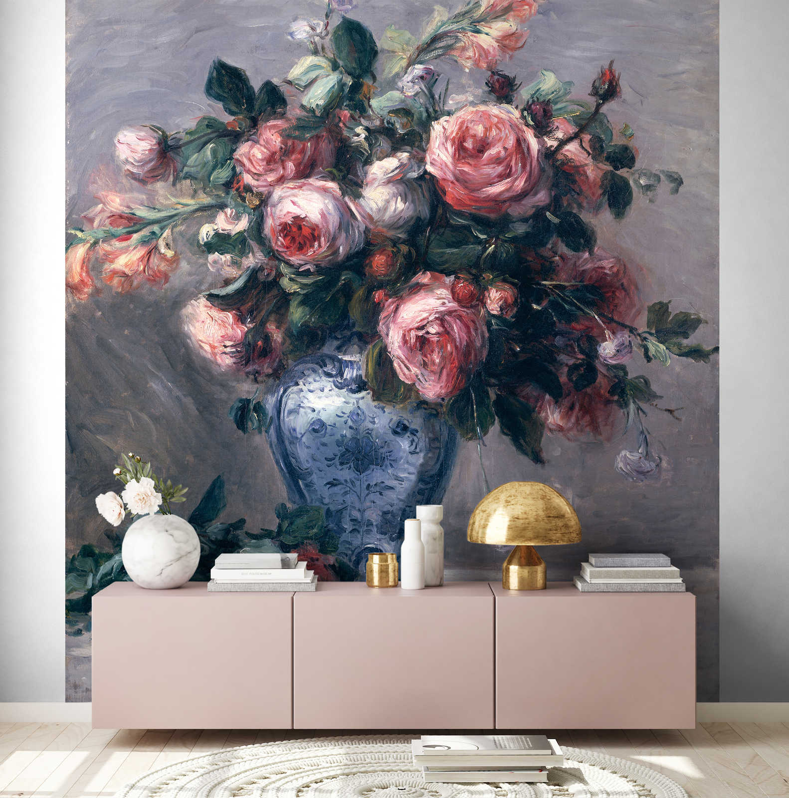             Papier peint panoramique "Rose dans un vase" de Pierre Auguste Renoir
        